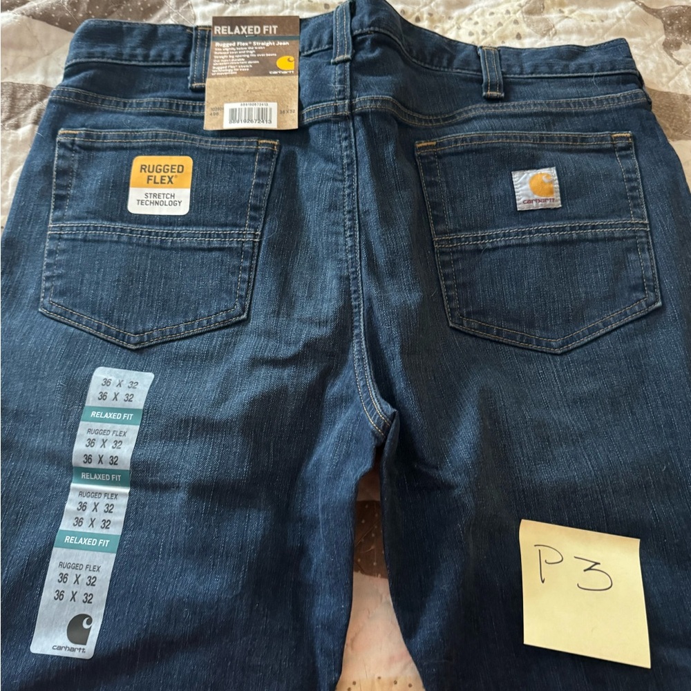 Carhartt Blue Relaxed Jeans with Zipper Fly and Contrasting Stitching - Picture 4 of 4